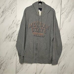 JanSport Morgan State University Bears Full Zip Hoodie Grey Sweatshirt SZ XXL